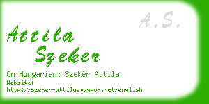 attila szeker business card